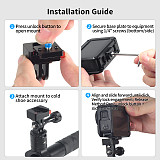 Metal Cage for DJI OSMO Action5pro 4 3 Protective Frame Quick Release Battery Mount Tripod Magnetic Base Cold Shoe Light Bracket