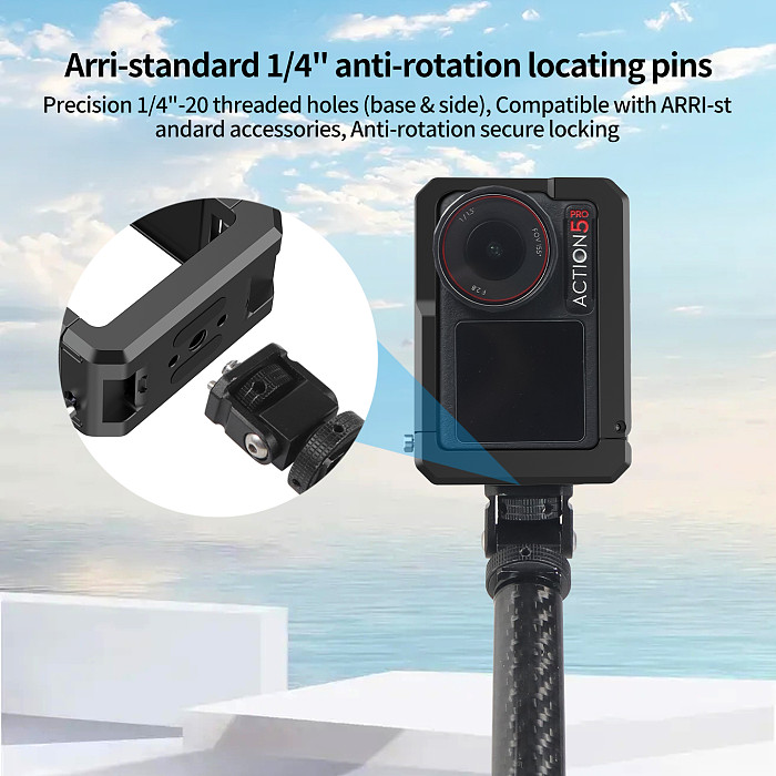 Metal Cage for DJI OSMO Action5pro 4 3 Protective Frame Quick Release Battery Mount Tripod Magnetic Base Cold Shoe Light Bracket