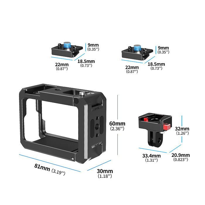 Metal Cage for DJI OSMO Action5pro 4 3 Protective Frame Quick Release Battery Mount Tripod Magnetic Base Cold Shoe Light Bracket