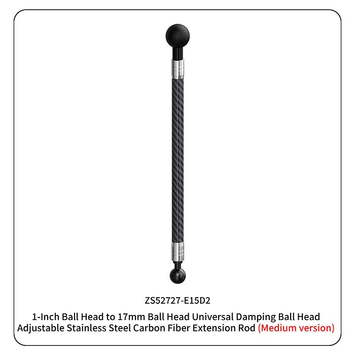 Dual-head 1/4 To 17MM/1-Inch Ball Head Adjustable 3-card Bracket 12mm Carbon Fiber For Sports Cameras And Accessories