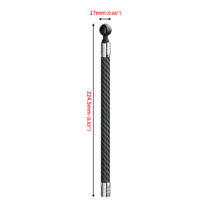 Dual-head 1/4 To 17MM/1-Inch Ball Head Adjustable 3-card Bracket 12mm Carbon Fiber For Sports Cameras And Accessories
