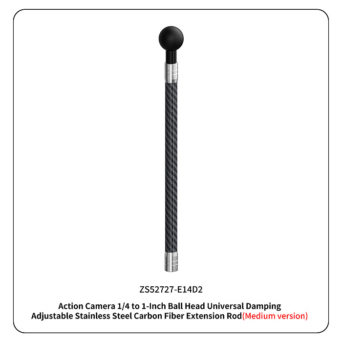 Dual-head 1/4 To 17MM/1-Inch Ball Head Adjustable 3-card Bracket 12mm Carbon Fiber For Sports Cameras And Accessories