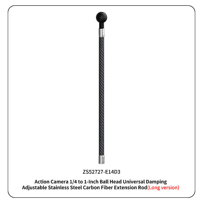 Dual-head 1/4 To 17MM/1-Inch Ball Head Adjustable 3-card Bracket 12mm Carbon Fiber For Sports Cameras And Accessories