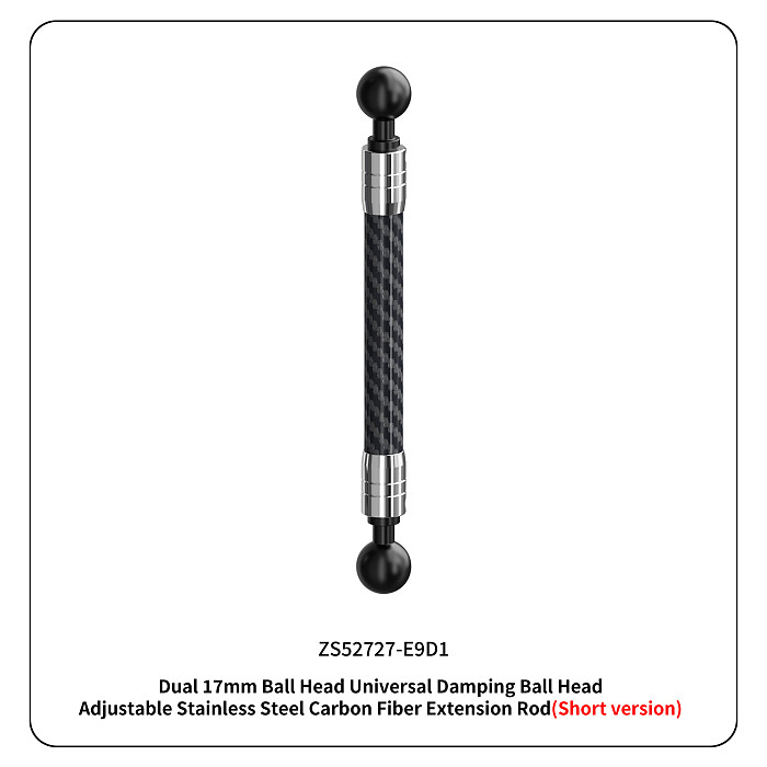 Dual-head 1/4 To 17MM/1-Inch Ball Head Adjustable 3-card Bracket 12mm Carbon Fiber For Sports Cameras And Accessories
