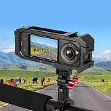 Quick Release Cage for Insta360 X5 Protective Frame 360° Rotation 17mm Ball Head Tripod Adapter Cold Shoe Mount Light Holder