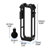 Quick Release Cage for Insta360 X5 Protective Frame 360° Rotation 17mm Ball Head Tripod Adapter Cold Shoe Mount Light Holder