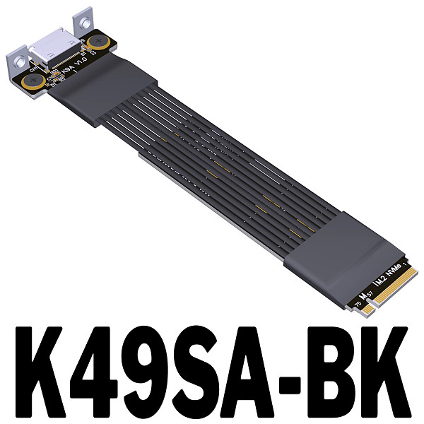 PCIe 4.0 4x Gen4 Riser Cable M.2 for NVMe to SFF-8611/8612 Adapter Riser Graphics Card External Extension Cable 64Gbps