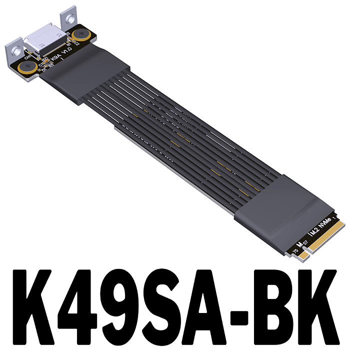 PCIe 4.0 4x Gen4 Riser Cable M.2 for NVMe to SFF-8611/8612 Adapter Riser Graphics Card External Extension Cable 64Gbps