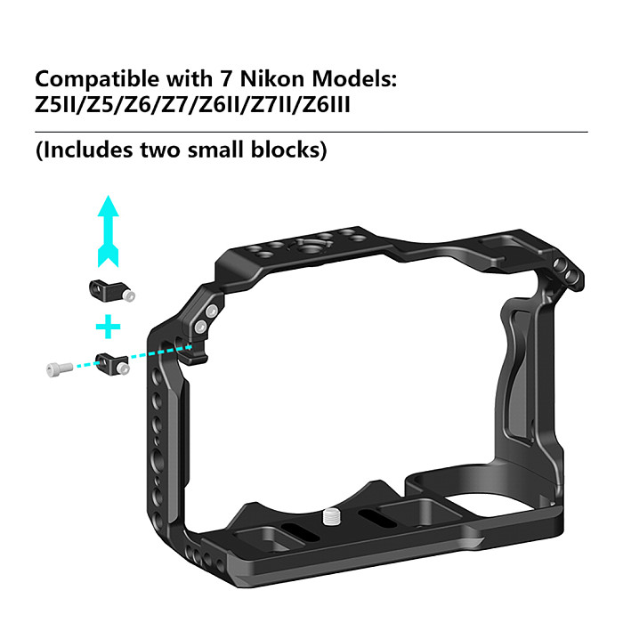 For Nikon Z5II/Z6III/Z5/Z6/Z7/Z6II/Z7II Camera Cage Expansion Frame Horizontal And Vertical Metal Shooting
