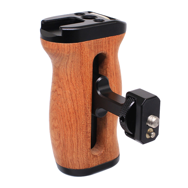 Camera Cage 1/4  Thread Arri Telescopic Positioning Side Handle Universal For Smallrig Iron Head Wooden Handle