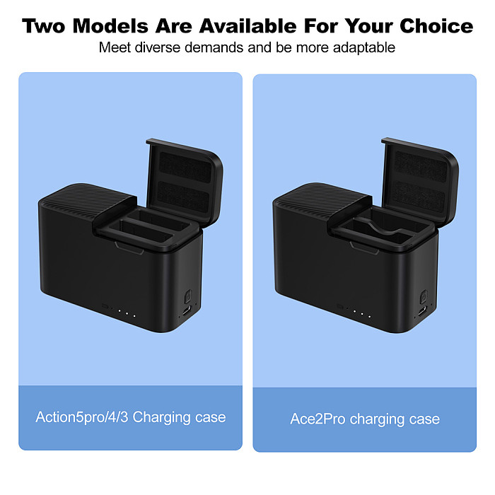 Action Camera Charging Case Hub for DJI Action 5pro 4 3 Battery Fast Charge Box