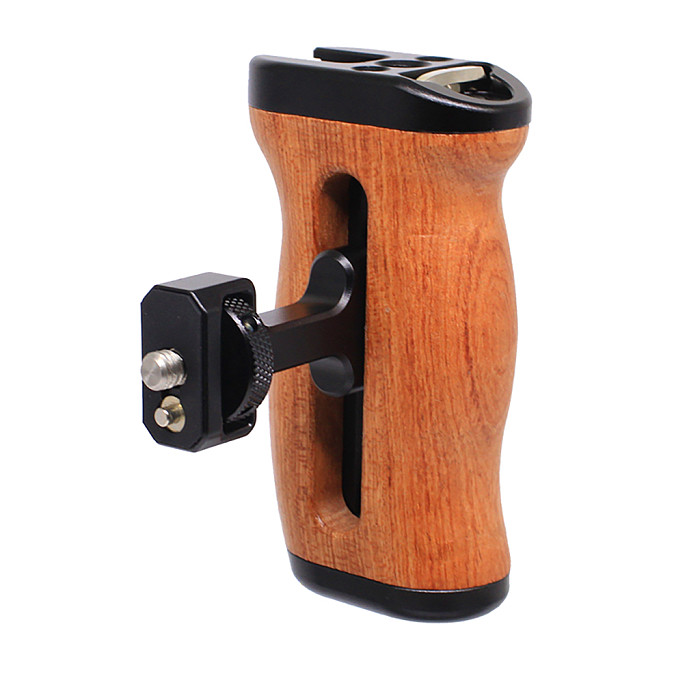 Camera Cage 1/4  Thread Arri Telescopic Positioning Side Handle Universal For Smallrig Iron Head Wooden Handle