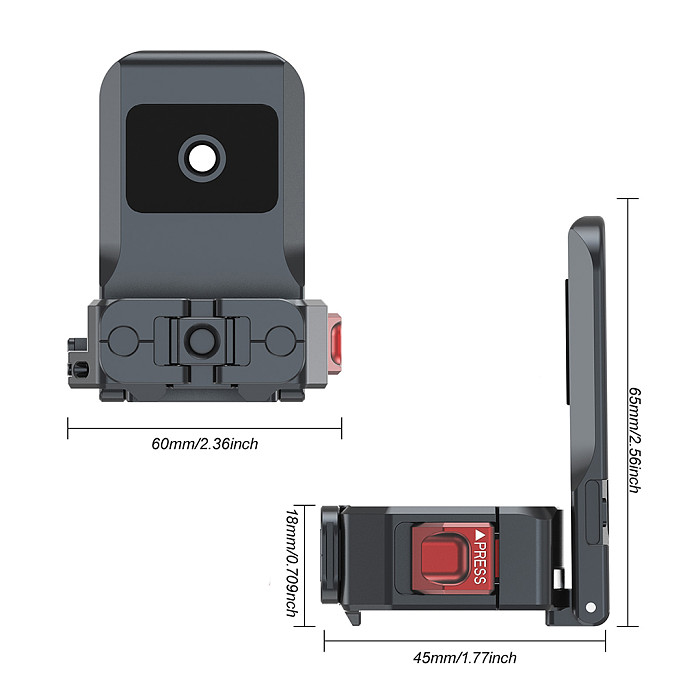 For DJI Pocket3 expansion frame magnetic adapter quick installation metal camera cage fixed expansion frame