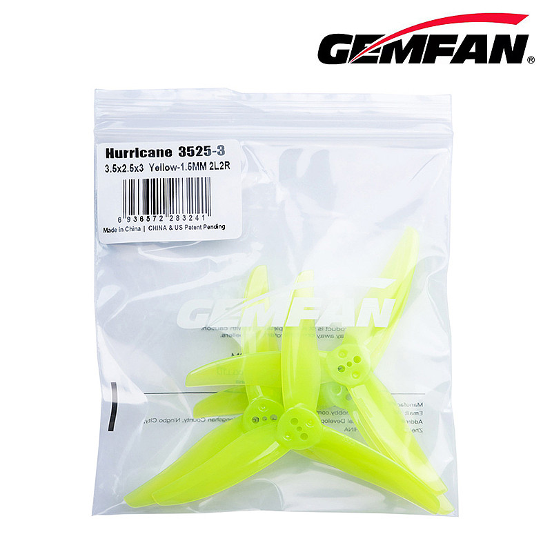 Gemfan Hurricane 3525-3 3 Paddle PC Propeller T-mount 1.5mm Support 1806-2004 Motor for FPV 3.5inch Toothpick Quadcopter