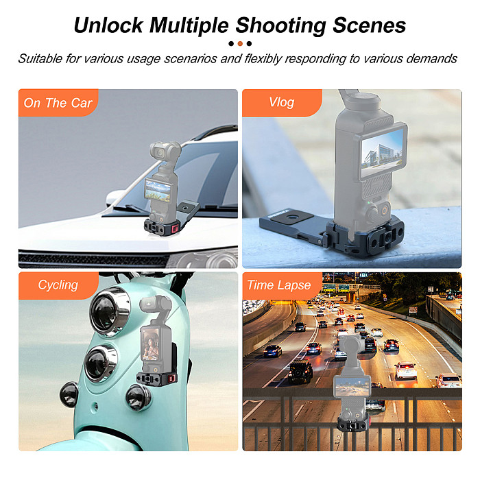 For DJI Pocket3 expansion frame magnetic adapter quick installation metal camera cage fixed expansion frame