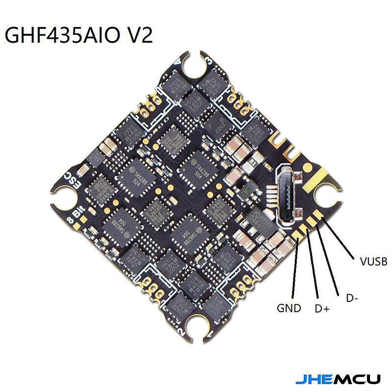 (JHEMCU) GHF435AIO V2 20A F435 2-4S AIO Flight Control ELRS 2.4G For FPV Crossover Aircraft