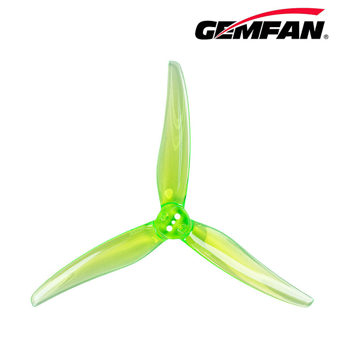 GEMFAN Hurricane 4525 3-Blade Propeller - PC Material, 3-Hole (1.5mm) Mount, Smoke Grey - Compatible with 2004 Motor