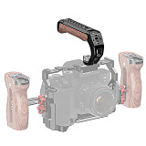 1/4“ Wooden Arca-style Handle Iron Head 3/8” Camera Cage Universal Photography Cold Shoe Multi-functional Adjustable Side Grip Handle For Smallrig DSLR 