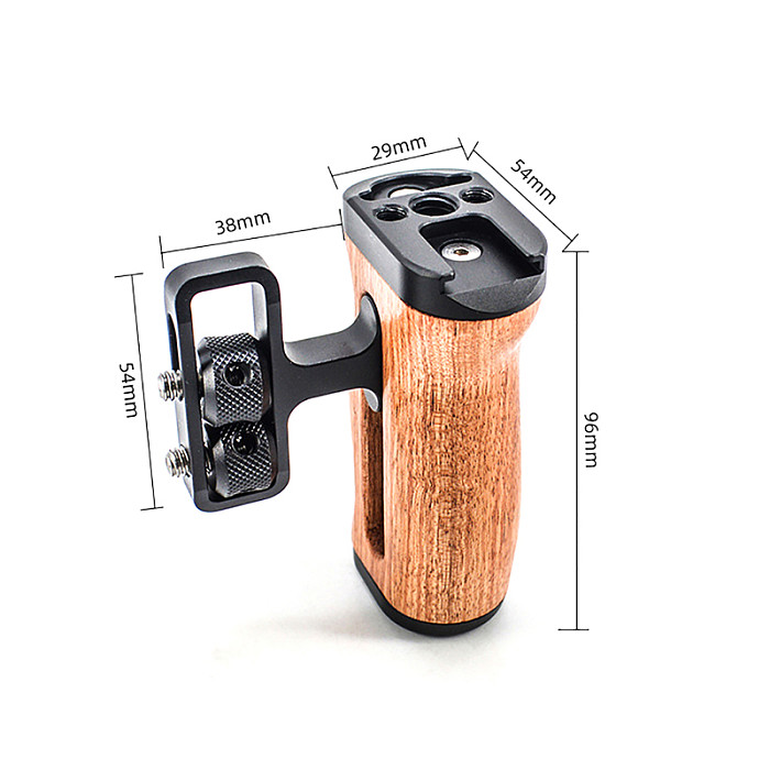 1/4“ Wooden Arca-style Handle Iron Head 3/8” Camera Cage Universal Photography Cold Shoe Multi-functional Adjustable Side Grip Handle For Smallrig DSLR 