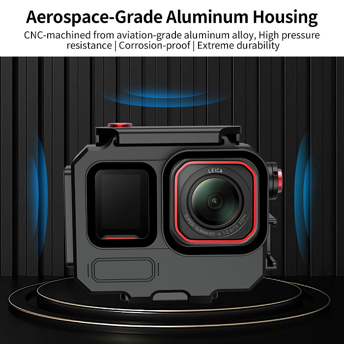 Aluminum alloy 80 meter deep sea waterproof Case Protective Shell for Insta360 Ace Pro/Ace Pro2 Action Camera horizontal and vertical magnetic suction quick release multi expansion diving shell waterproof Case Housing