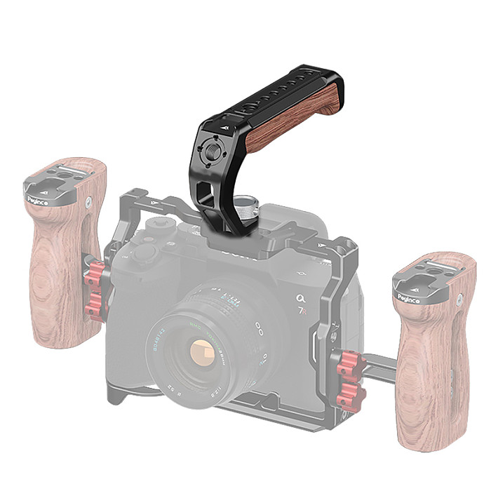 1/4“ Wooden Arca-style Handle Iron Head 3/8” Camera Cage Universal Photography Cold Shoe Multi-functional Adjustable Side Grip Handle For Smallrig DSLR 