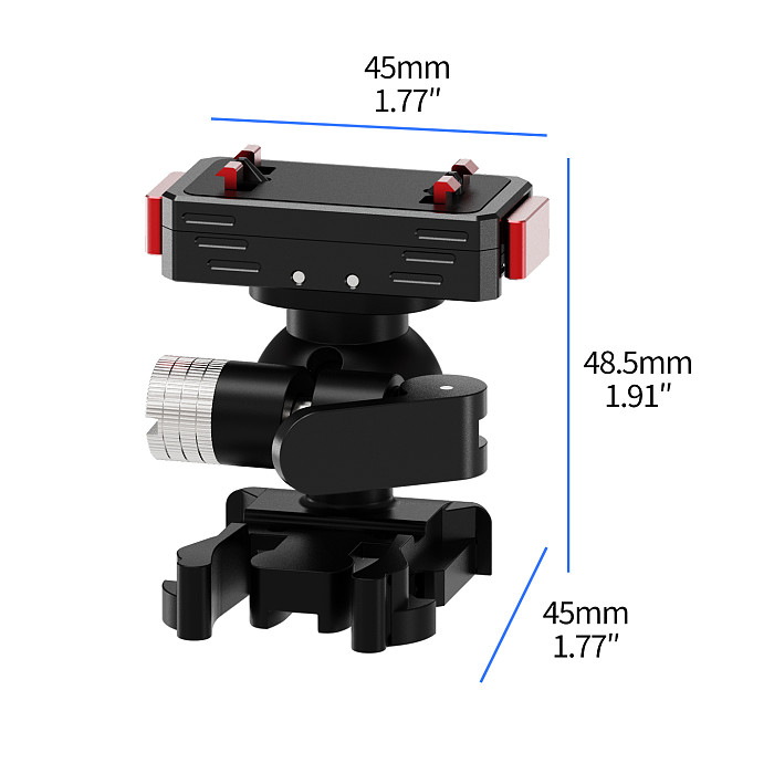 Universal Quick-Release Base w 360° Damping 17mm Ball Head 1/4 Screw Magnetic Mount for DJI POCKET4 for GoPro for Insta360 X6 Action Camera
