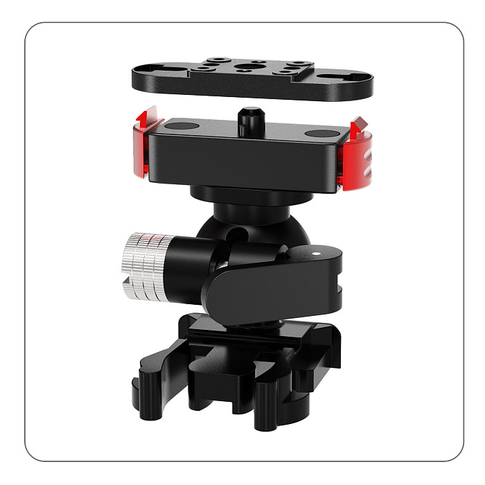 Universal Quick-Release Base w 360° Damping 17mm Ball Head 1/4 Screw Magnetic Mount for DJI POCKET4 for GoPro for Insta360 X6 Action Camera