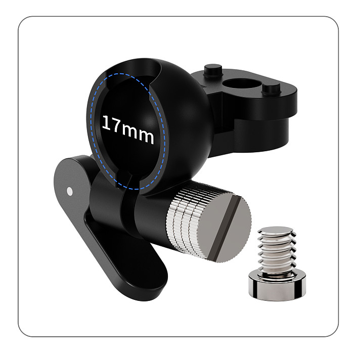 Universal Quick-Release Base w 360° Damping 17mm Ball Head 1/4 Screw Magnetic Mount for DJI POCKET4 for GoPro for Insta360 X6 Action Camera