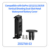 Aluminum Alloy Magnetic Quick-Release Waterproof  Replacement Battery Cover Base Plate with Two Magnetic Cards Sports Camera Vertical Shooting Accessory Suitable for GoPro 13/12/11/10/9 Sports Camera Battery Replacement