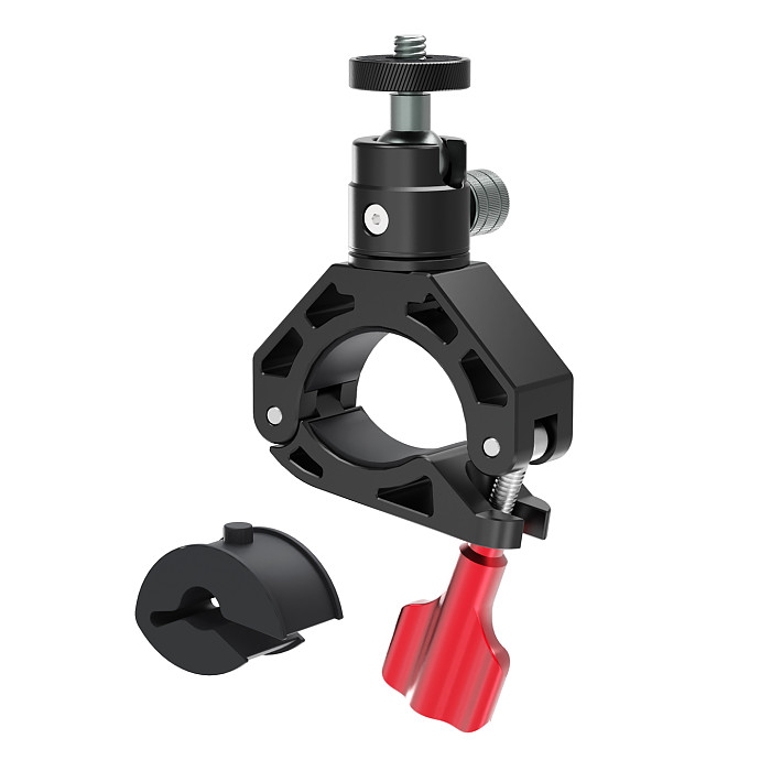 Bicycle Stand Bike Handle Clip Motorcycle Shooting Stand GoPro 13 Rearview Mirror Clip Aluminum Alloy 360°Rotating 3-slot Adapter Riding Stand Shooting Accessories Suitable For DJI Action/nsta360 AcePro 2