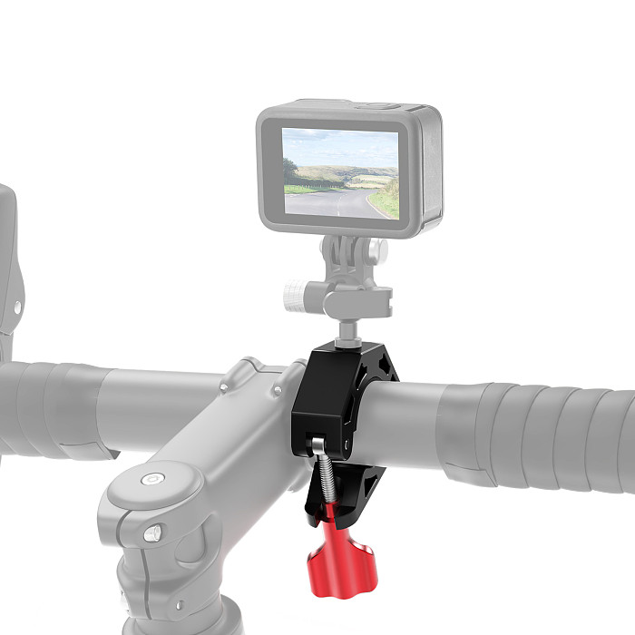 Bicycle Stand Bike Handle Clip Motorcycle Shooting Stand GoPro 13 Rearview Mirror Clip Aluminum Alloy 360°Rotating 3-slot Adapter Riding Stand Shooting Accessories Suitable For DJI Action/nsta360 AcePro 2