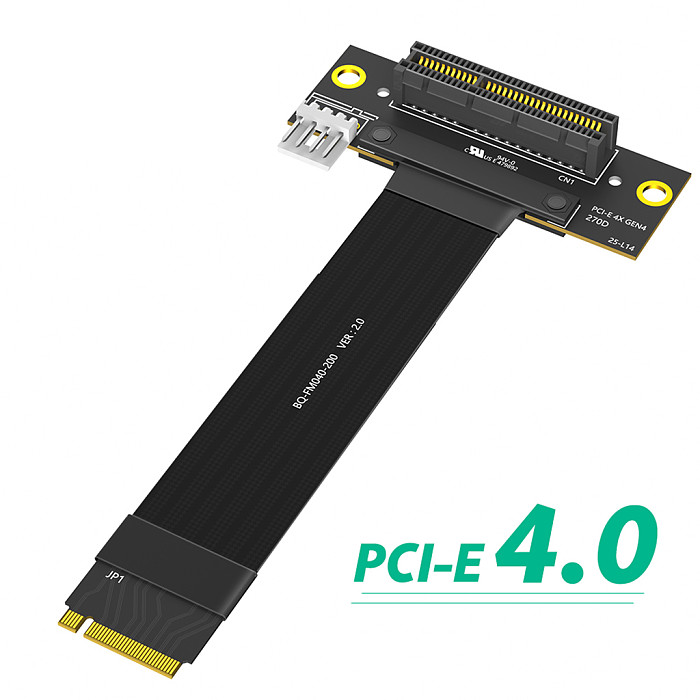 M.2 Key M 4.0 to PCI-e 4.0 4X 90 Degree Adapter Card, Nvme 4.0 to PCI-e PCI-Express 4X Extension Cable
