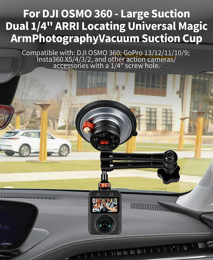 New 4 inch Car Suction Cup Mount Base Action Camera Hand Pump Vacuum Suction Cup for GoPro Insta360 Sports Camera