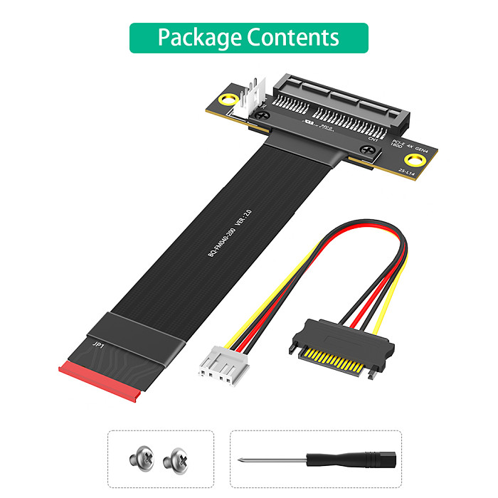 M.2 Key M 4.0 to PCI-e 4.0 4X 180 Degree Adapter Card, Nvme 4.0 to PCI-e PCI-Express 4X Extension Cable