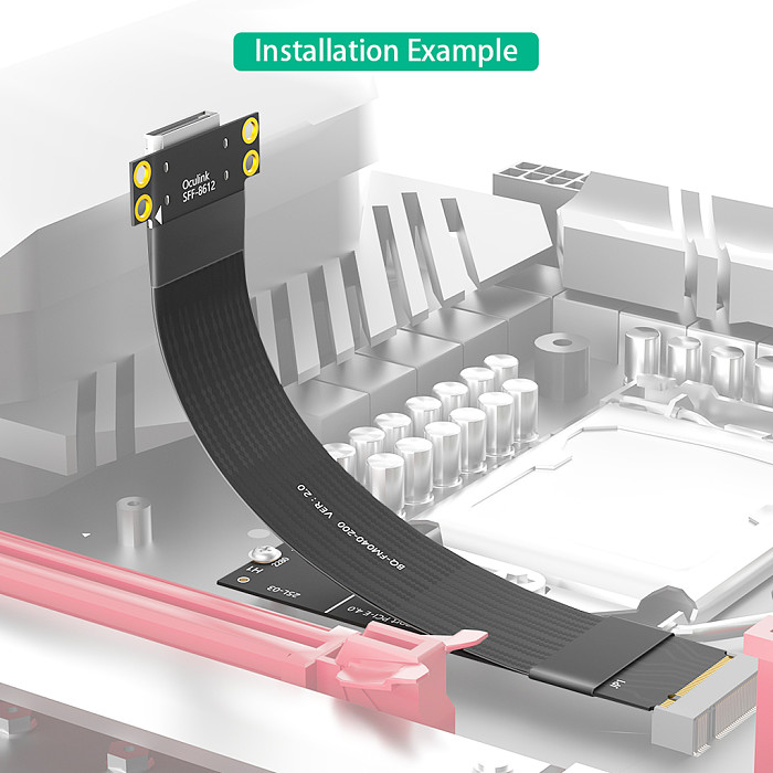 M.2 NVME to Oculink 4i Extension Cable for SSD Graphics Card M2 M Key to SFF-8612 Adapter