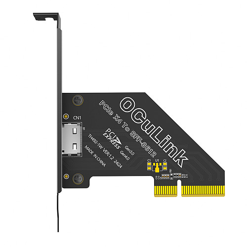 PCI-E 4X 4.0 to Oculink SFF-8611/8612 Adapter with Long Profile Bracket 