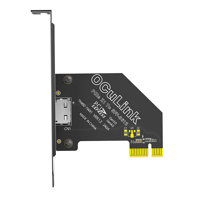 CI-E 1X 4.0 to Oculink SFF-8611/8612 Adapter with Long Profile Bracket