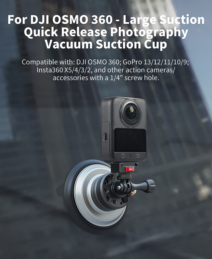 New 4 inch Car Suction Cup Mount Base Action Camera Hand Pump Vacuum Suction Cup for GoPro Insta360 Sports Camera