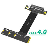 M.2 Key M 4.0 to PCI-e 4.0 4X 90 Degree Adapter Card, Nvme 4.0 to PCI-e PCI-Express 4X Extension Cable
