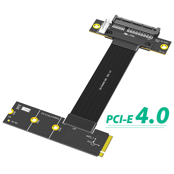 M.2 Key M 4.0 to PCI-e 4.0 4X 90 Degree Adapter Card, Nvme 4.0 to PCI-e PCI-Express 4X Extension Cable
