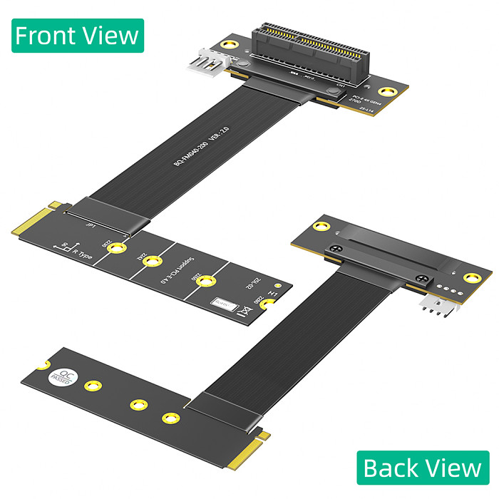 M.2 Key M 4.0 to PCI-e 4.0 4X Adapter Card, Nvme 4.0 to PCI-e PCI-Express 4X Extension Cable(Right Direction)