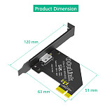 CI-E 1X 4.0 to Oculink SFF-8611/8612 Adapter with Long Profile Bracket