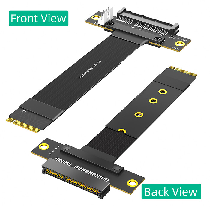 M.2 Key M 4.0 to PCI-e 4.0 4X 180 Degree Adapter Card, Nvme 4.0 to PCI-e PCI-Express 4X Extension Cable
