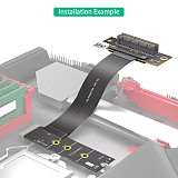 M.2 Key M 4.0 to PCI-e 4.0 4X Adapter Card, Nvme 4.0 to PCI-e PCI-Express 4X Extension Cable(Right Direction)