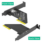 PCI-E 4X 4.0 to Oculink SFF-8611/8612 Adapter with Long Profile Bracket 