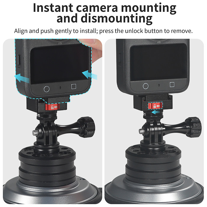 New 4 inch Car Suction Cup Mount Base Action Camera Hand Pump Vacuum Suction Cup for GoPro Insta360 Sports Camera