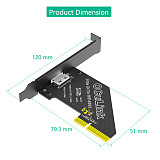 PCI-E 4X 4.0 to Oculink SFF-8611/8612 Adapter with Long Profile Bracket 