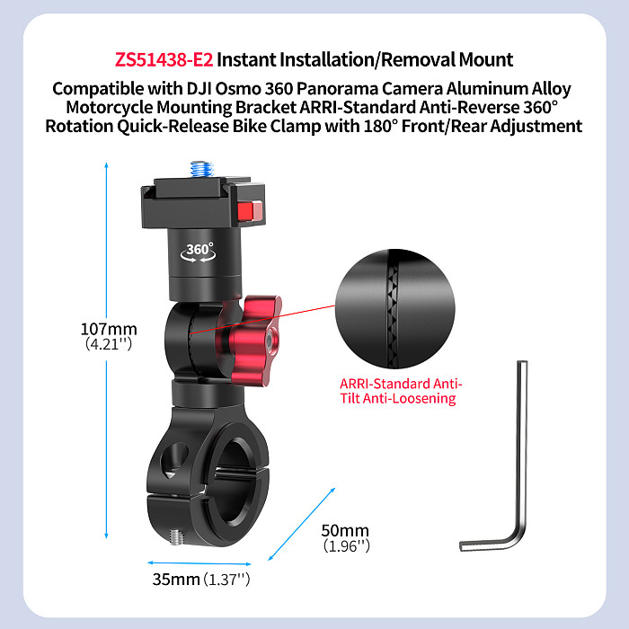 Camera Mount Holder Bicycle Handle Clip Holder for GoPro 13 DJI Osmo 360 Action 5Pro Insta360 Bike Bicycle Handlebar Bracket