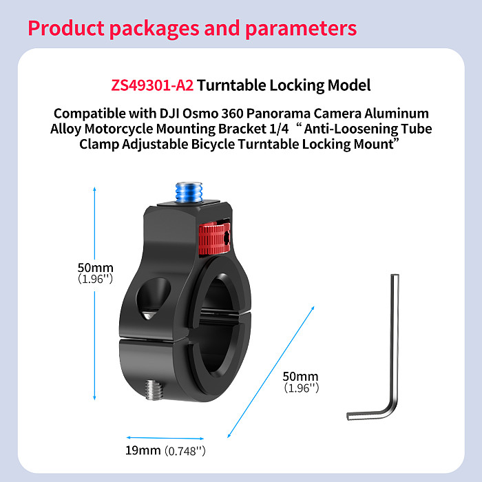 Camera Mount Holder Bicycle Handle Clip Holder for GoPro 13 DJI Osmo 360 Action 5Pro Insta360 Bike Bicycle Handlebar Bracket