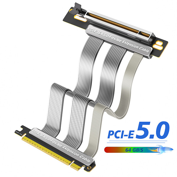 NEW PCI Express 5.0 16X to 16X Riser Cable 20CM PCIe X16 5.0 Expansion Cable 90/180 Degree Vertical Installation GPU Cable for PC Desktop